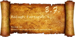 Balogh Fortunát névjegykártya
